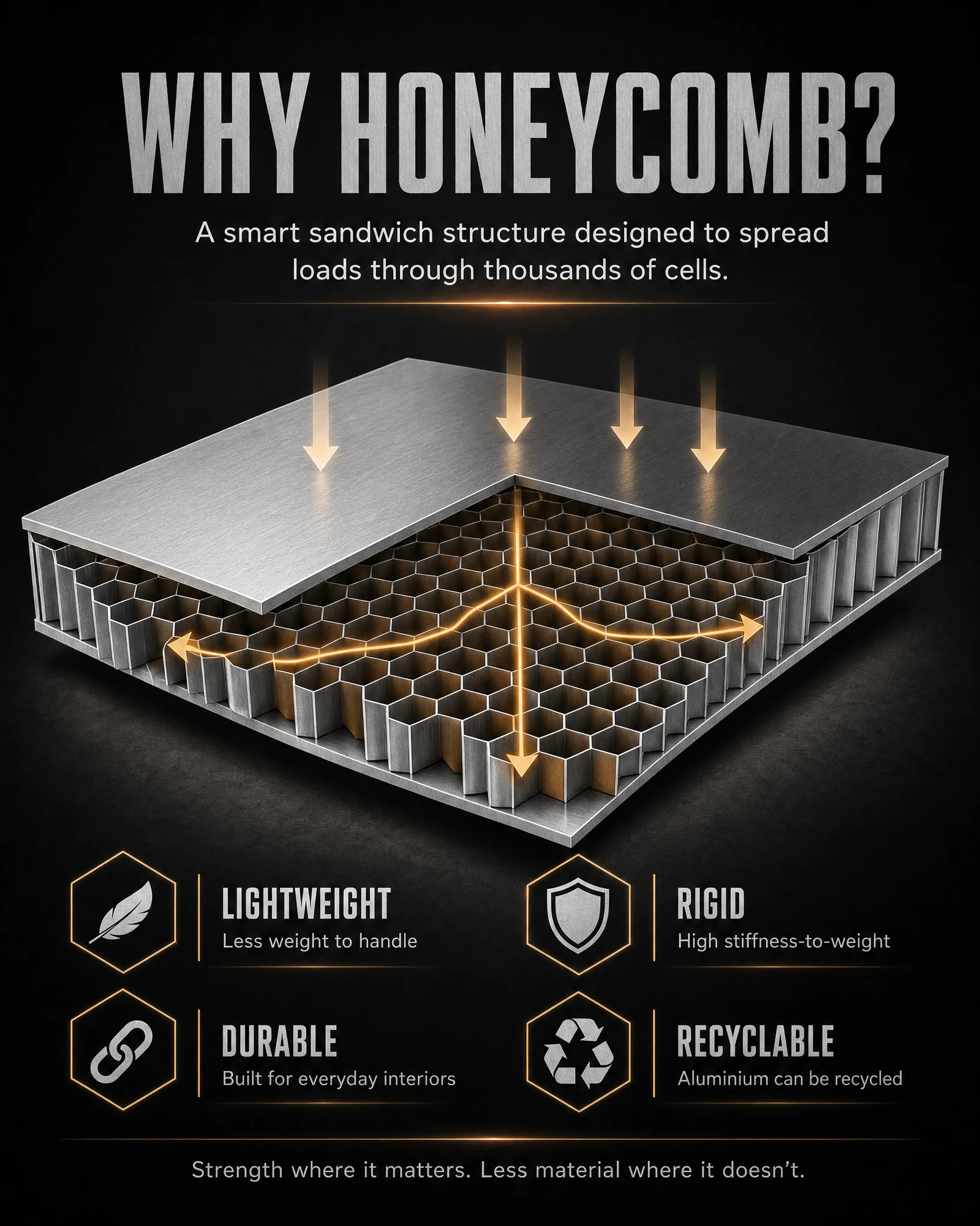 Why honeycomb? Material benefits