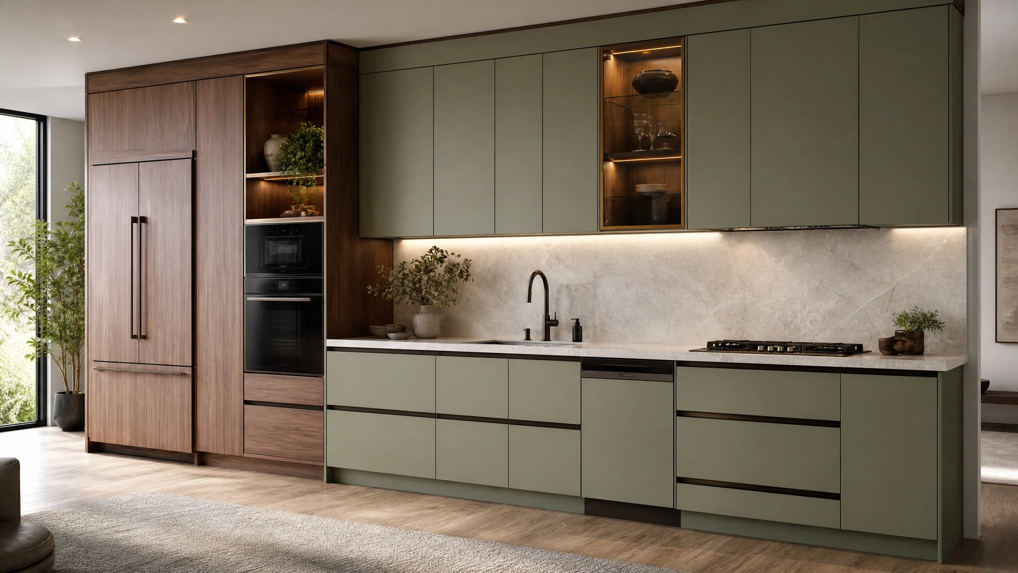 Kitchen — sage appliance wall