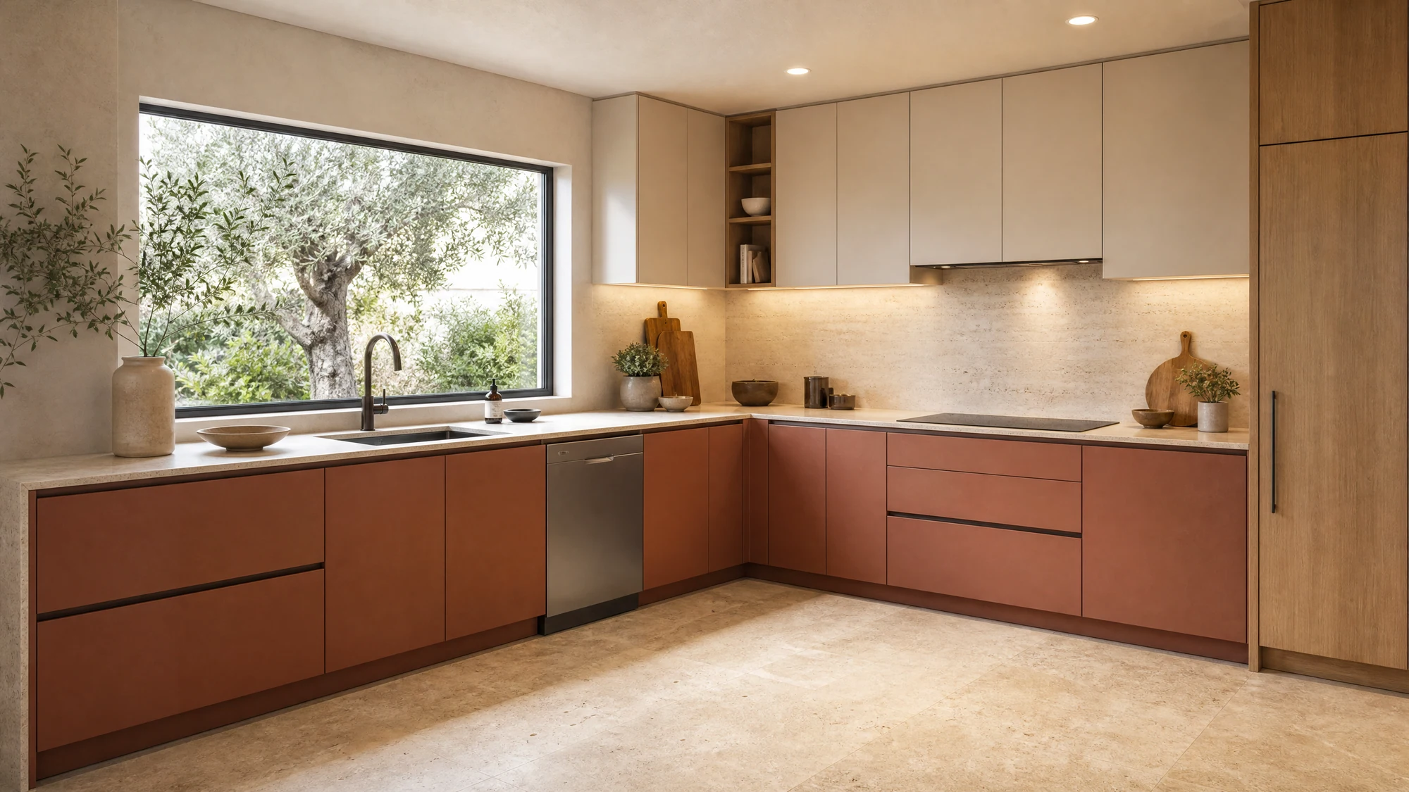Kitchen — clay ivory L-shape