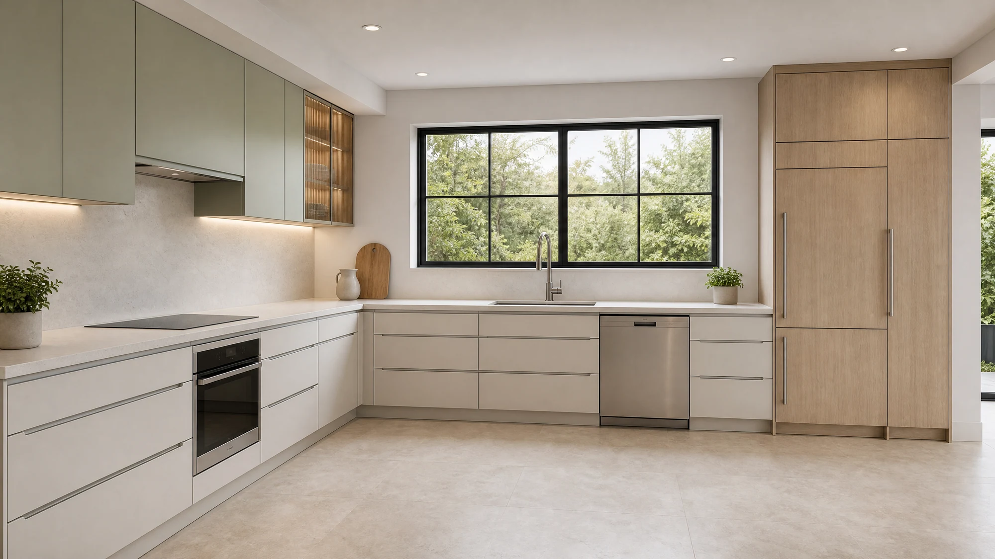 Custom kitchen — light oak